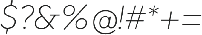 Fragmatika Extra Light Italic otf (200) Font OTHER CHARS