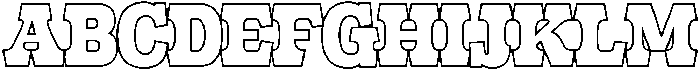 Frestica Retro Slab Outline-Reg otf (400) Font UPPERCASE