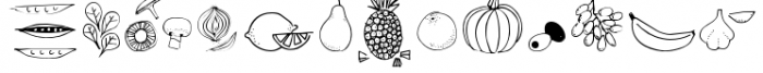 Fruit and Veggie Doodles Font LOWERCASE