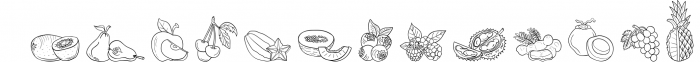 Fruits Doodles - Dingbats Font Font UPPERCASE