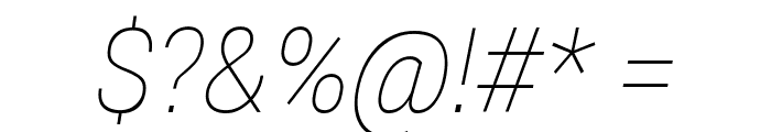 Franko Thin Italic Font OTHER CHARS