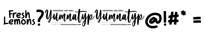 Fresh Lemons Personal Use Font OTHER CHARS