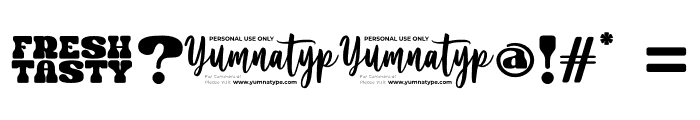 Fresh Tasty Personal Use Font OTHER CHARS