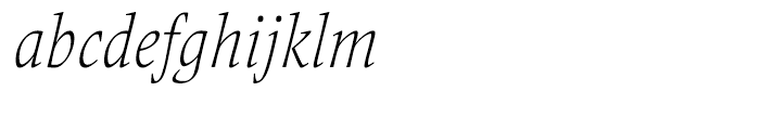 Frutiger Serif Condensed Light Italic Font LOWERCASE