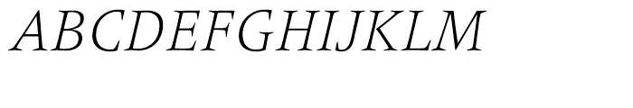 Frutiger Serif Light Italic Font UPPERCASE