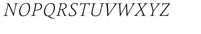 Frutiger Serif Light Italic Font UPPERCASE