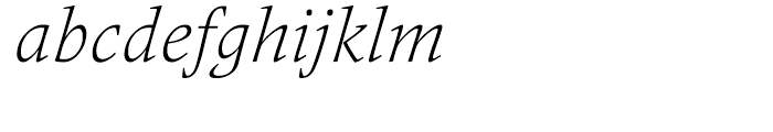 Frutiger Serif Light Italic Font LOWERCASE