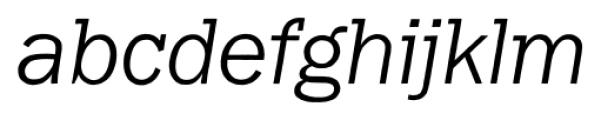 Franklin Gothic Raw Semi Serif Light Oblique Font LOWERCASE