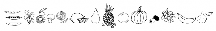 Fruit and Veggie Doodles Regular Font LOWERCASE
