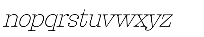 Franqueline Slab Thin Slant Font LOWERCASE