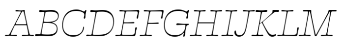 French Typewriter Extra Light Italic Font UPPERCASE