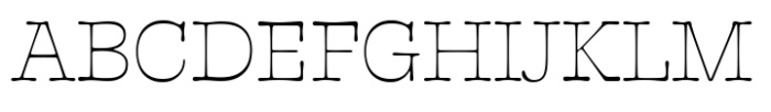 French Typewriter Extra Light Font UPPERCASE