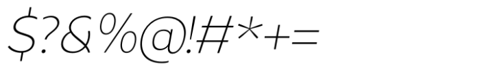 Frescito Thin Italic Font OTHER CHARS