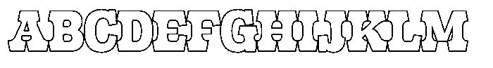 Frestica Retro Slab Outline Regular Font UPPERCASE