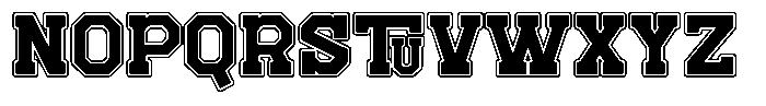 Frestype Atlethic Outline Font UPPERCASE