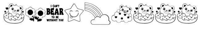 Friend Bears Too Dingbat Font LOWERCASE