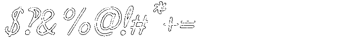 Friendly Note Brush Outline Italic Font OTHER CHARS