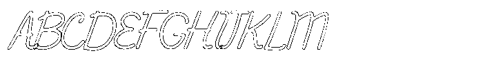 Friendly Note Brush Outline Italic Font UPPERCASE