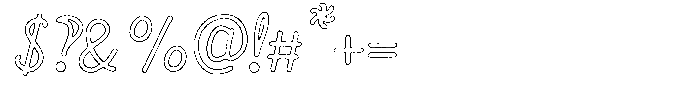 Friendly Note Brush Outline Font OTHER CHARS