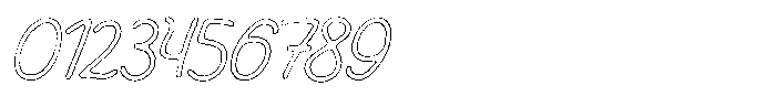 Friendly Note Cut Outline Italic Font OTHER CHARS