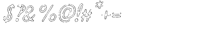 Friendly Note Cut Outline Italic Font OTHER CHARS