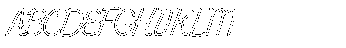 Friendly Note Cut Outline Italic Font UPPERCASE