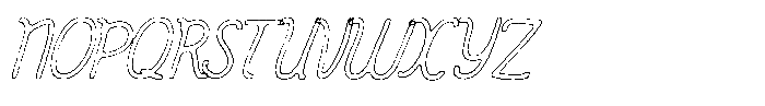 Friendly Note Cut Outline Italic Font UPPERCASE