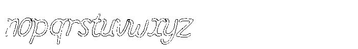 Friendly Note Cut Outline Italic Font LOWERCASE