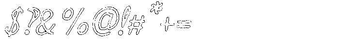 Friendly Note Eroded Outline Italic Font OTHER CHARS