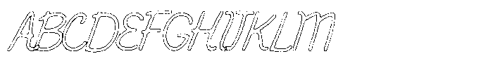 Friendly Note Eroded Outline Italic Font UPPERCASE