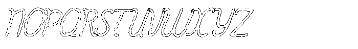 Friendly Note Eroded Outline Italic Font UPPERCASE