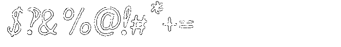 Friendly Note Eroded Outline Font OTHER CHARS