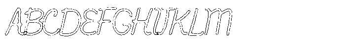 Friendly Note Eroded Outline Font UPPERCASE