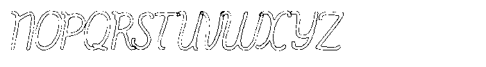 Friendly Note Eroded Outline Font UPPERCASE