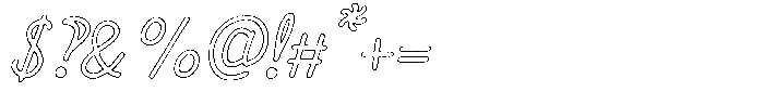 Friendly Note Grit Outline Italic Font OTHER CHARS