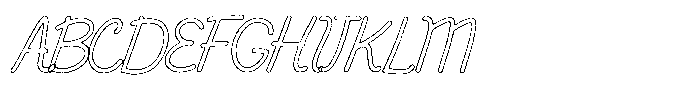 Friendly Note Grit Outline Italic Font UPPERCASE