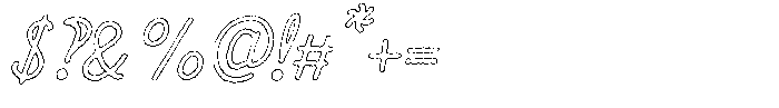 Friendly Note Ink Outline Italic Font OTHER CHARS
