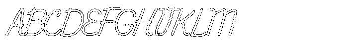 Friendly Note Ink Outline Italic Font UPPERCASE