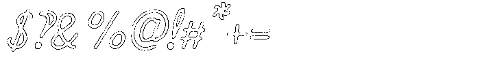 Friendly Note Rough Outline Italic Font OTHER CHARS