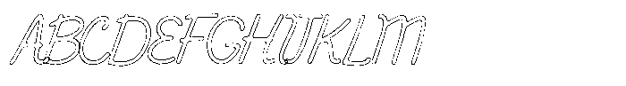 Friendly Note Rough Outline Italic Font UPPERCASE