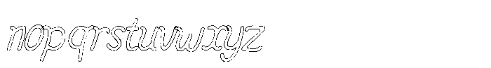 Friendly Note Rough Outline Italic Font LOWERCASE