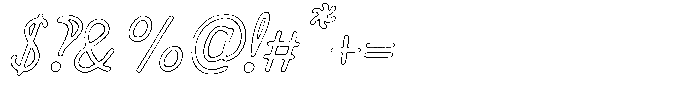 Friendly Note Rust Outline Italic Font OTHER CHARS