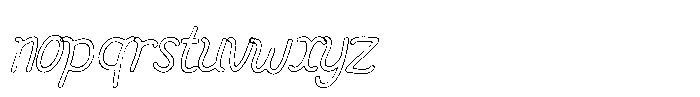 Friendly Note Rust Outline Italic Font LOWERCASE
