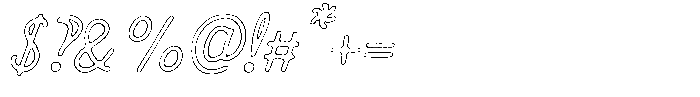 Friendly Note Scratch Outline Italic Font OTHER CHARS