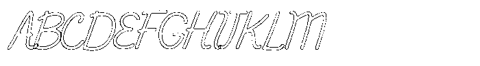 Friendly Note Worn Outline Italic Font UPPERCASE