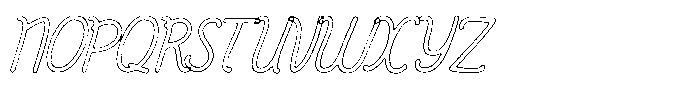 Friendly Note Worn Outline Italic Font UPPERCASE