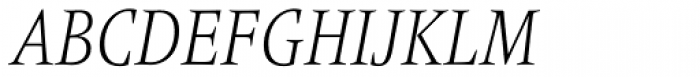 Frutiger Serif Pro Condensed Light Italic Font UPPERCASE