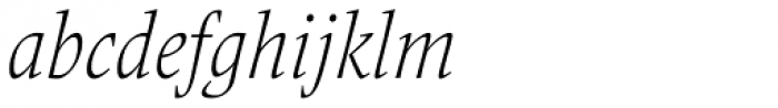 Frutiger Serif Pro Condensed Light Italic Font LOWERCASE