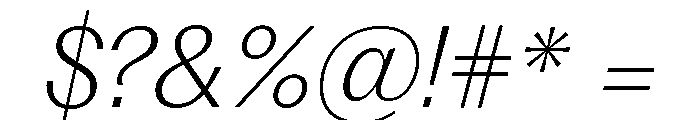 Fragment Glare ExtraLight Italic Font OTHER CHARS