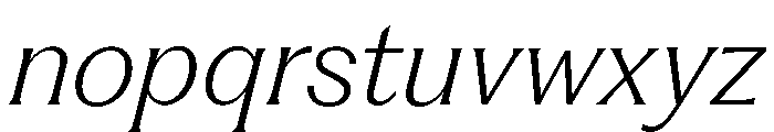 Fragment Glare ExtraLight Italic Font LOWERCASE